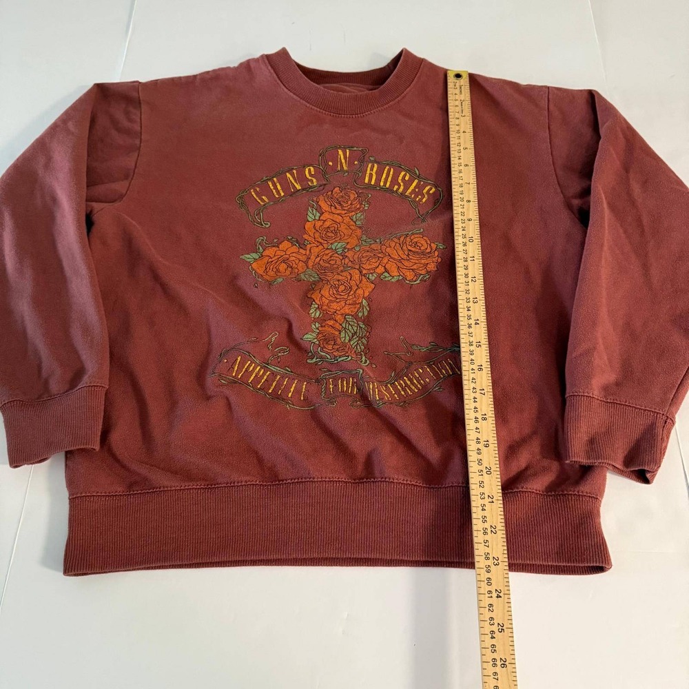 Guns N Roses Appetite for Destruction Graphic Sweatshirt Maroon Womens Medium - Picture 7 of 13